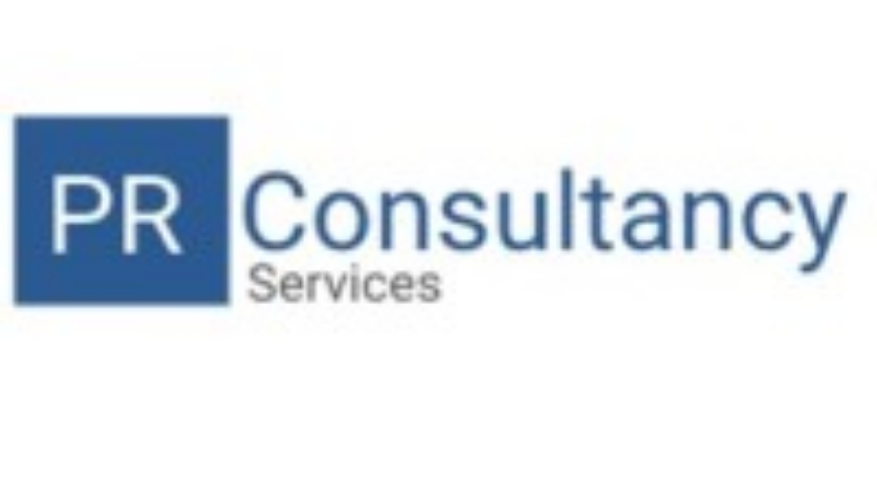 PR Consultancy Services logo with a blue and white design, featuring 'PR' in a blue box and 'Consultancy Services' in blue text.