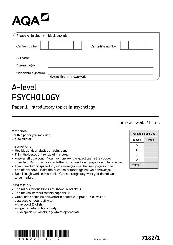 AQA Psychology A Level past papers