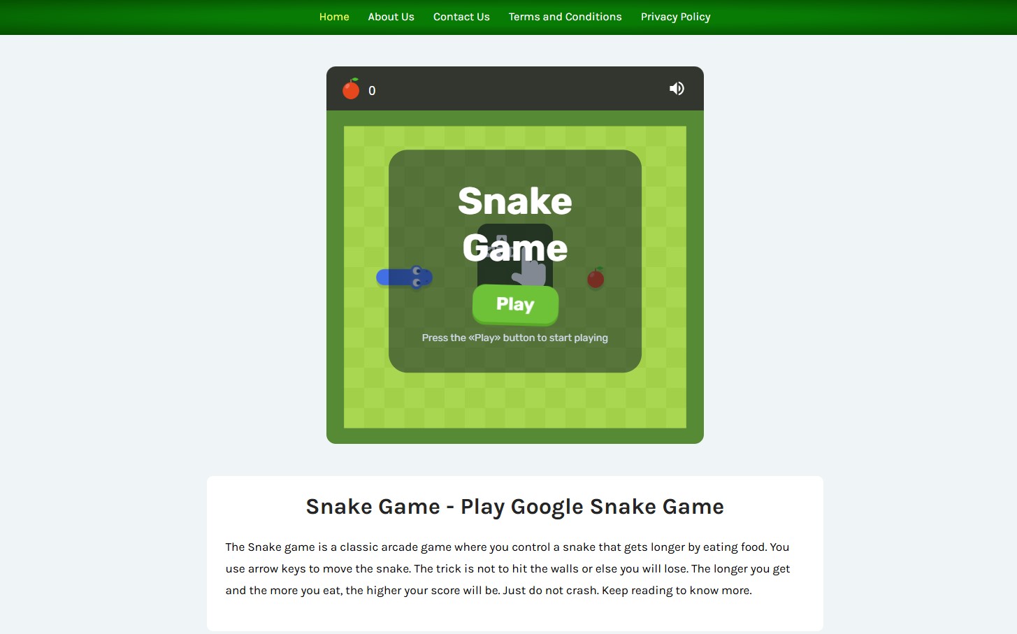 Google Snake Game